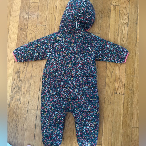 EUC Hanna Anderson Baby Print Insulated Snowsuit, 6-12mo Floral Print - Picture 2 of 4